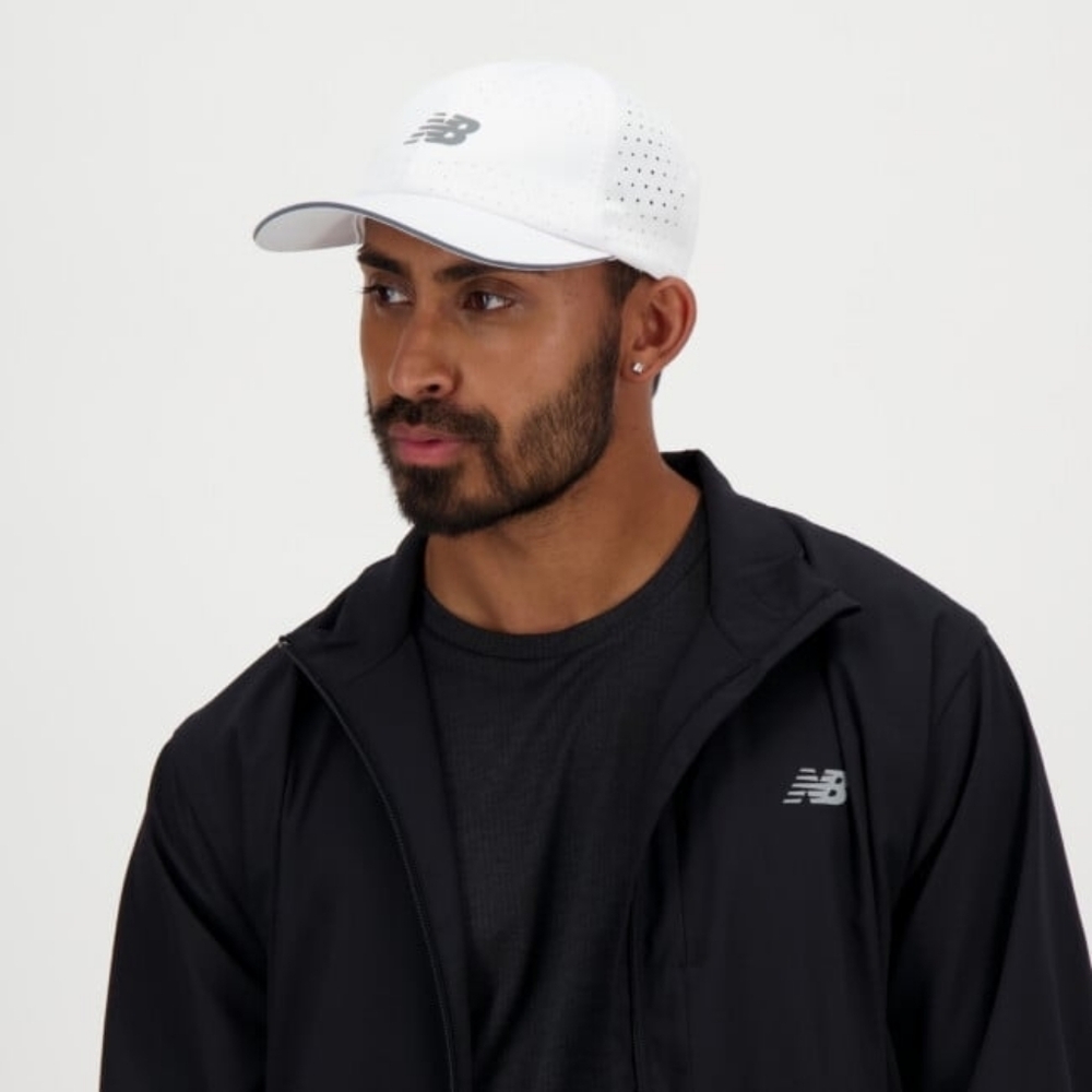 NWT New Balance Men's 6 Panel Pro Run Hat One Size (WHITE) (LAH41002)